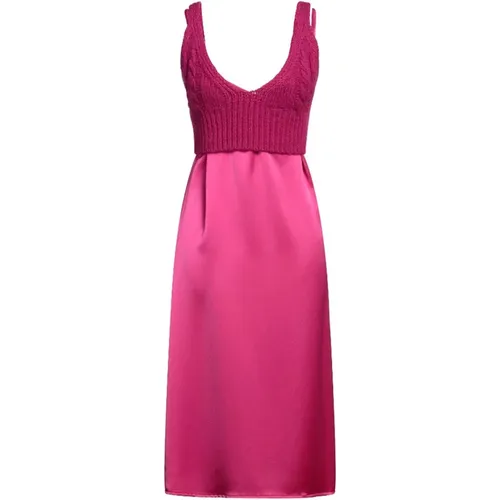 Ärmelloses Midi-Kleid mit Stricktop , Damen, Größe: S - pinko - Modalova