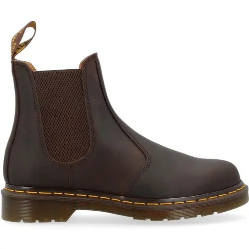 Dunkelbraune Crazy Horse Lederstiefel , Herren, Größe: 45 EU - Dr. Martens - Modalova