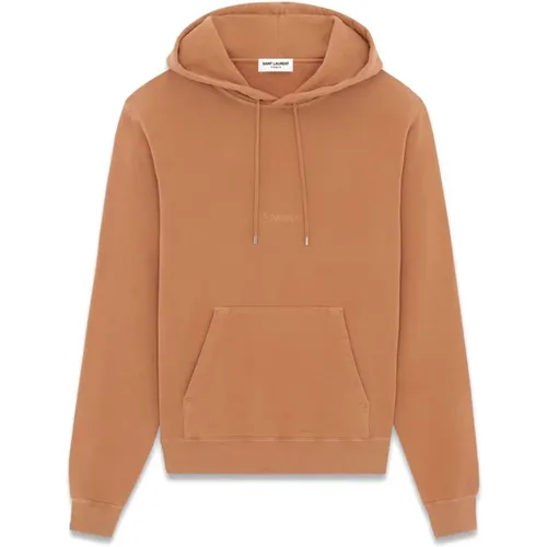 Braune Pullover mit Kängurutasche , Herren, Größe: L - Saint Laurent - Modalova