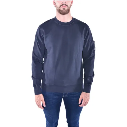 Diagonaler Fleece-Linsen-Sweatshirt , Herren, Größe: L - C.P. Company - Modalova
