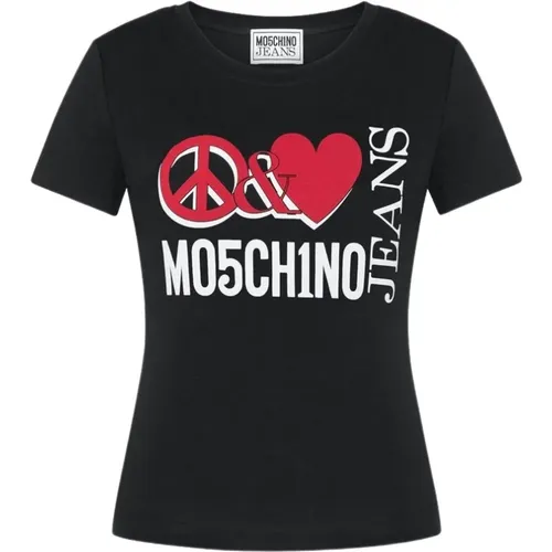 Stylisches T-Shirt , Damen, Größe: M - Moschino - Modalova