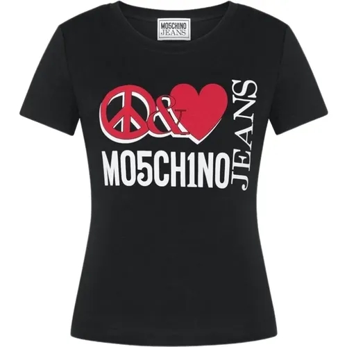 Stylisches T-Shirt , Damen, Größe: S - Moschino - Modalova