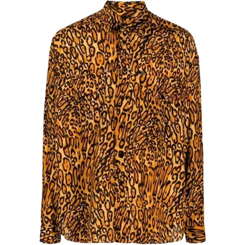 Klassisches Leopardenmuster Hemd , Herren, Größe: XL - Moschino - Modalova