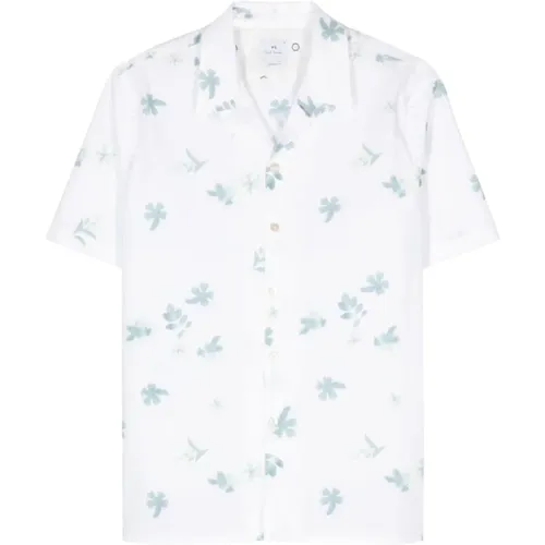 Floral Print Camp Collar Shirt , male, Sizes: S, XL, L - Paul Smith - Modalova