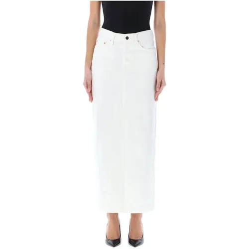 Denim Column Skirt , female, Sizes: W26 - Wardrobe.nyc - Modalova
