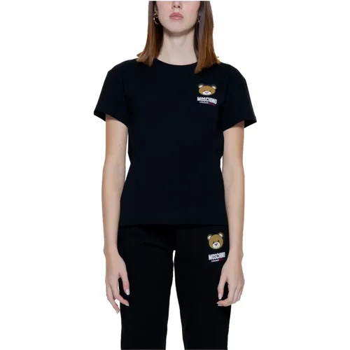 Stilvolles Schwarzes Damen T-Shirt , Damen, Größe: M - Moschino - Modalova