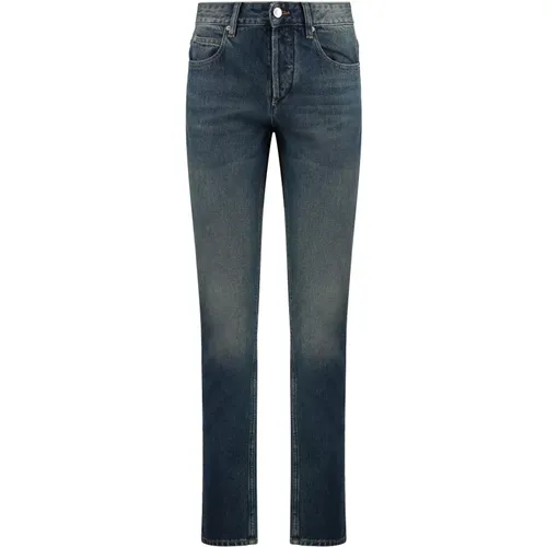 Stretch-Baumwoll-Slim-Fit-Jeans mit Metallknöpfen , Damen, Größe: S - Isabel marant - Modalova