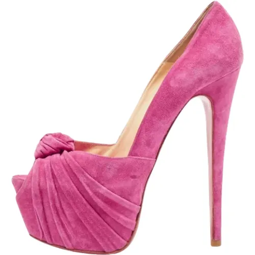 Pre-owned Suede heels , female, Sizes: 5 1/2 UK - Christian Louboutin Pre-owned - Modalova