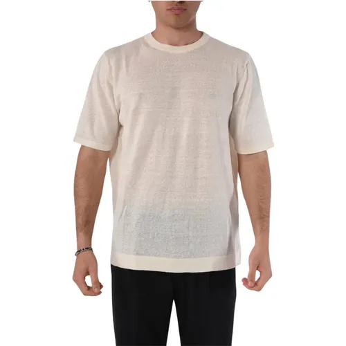 Linen T-shirt Regular Fit , male, Sizes: M, S, XL - Costumein - Modalova
