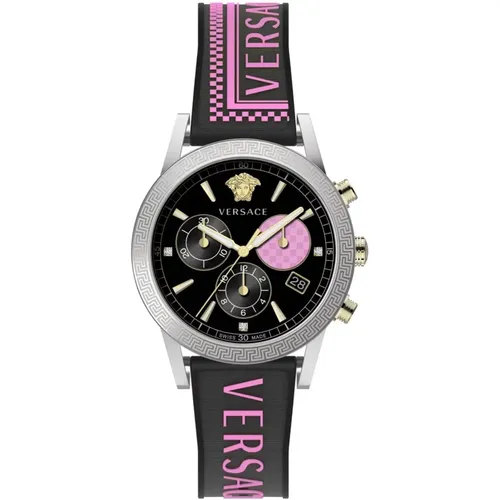 Sport Tech Chronograph Silicone Watch , female, Sizes: ONE SIZE - Versace - Modalova