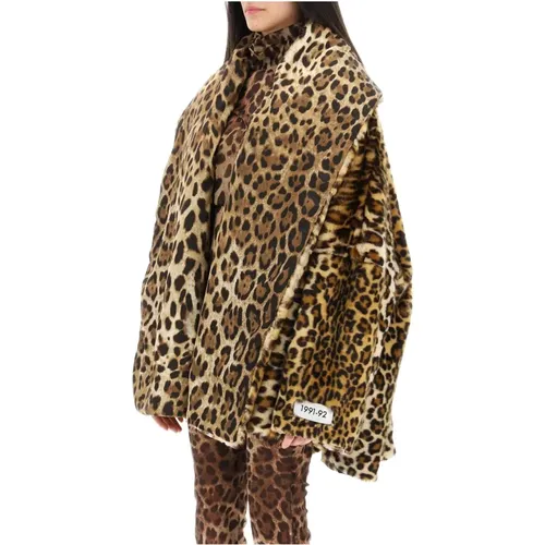 Leopardenmuster Kunstpelz Cape Mantel - Dolce & Gabbana - Modalova