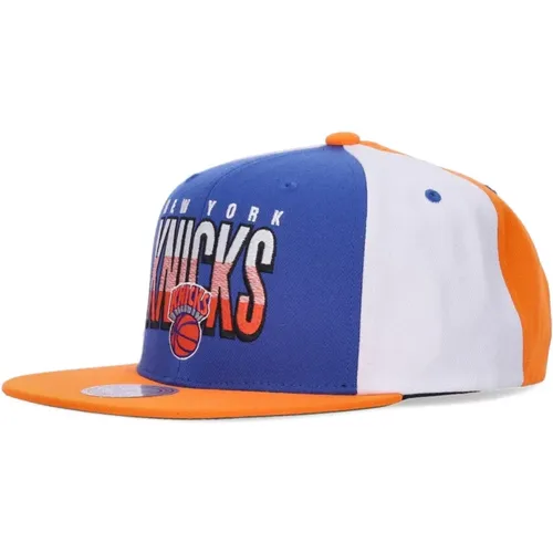 NY Knicks Snapback Cap Blue/Orange , male, Sizes: ONE SIZE - Mitchell & Ness - Modalova