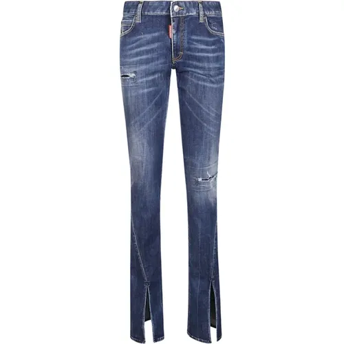 Navy Icon Trumpet Jeans , Damen, Größe: 2XS - Dsquared2 - Modalova