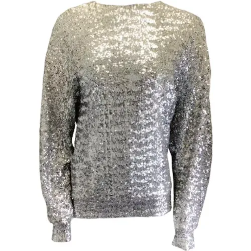 Silber Metallic Pailletten Langarm Top , Damen, Größe: XS - Isabel Marant Pre-owned - Modalova