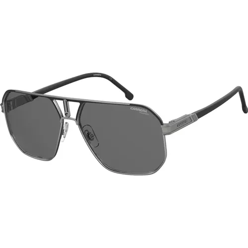 Matte Black Sonnenbrillen with Grey Lenses , Herren, Größe: 62 MM - Carrera - Modalova