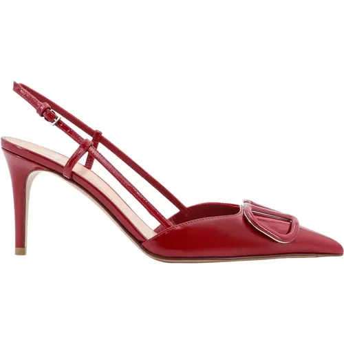 Patent Leather Slingback with VLogo Signature , female, Sizes: 3 1/2 UK - Valentino Garavani - Modalova