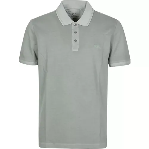 Polo Shirts,Blaues Polo-Shirt,Mineral Grey Polo Shirt - Woolrich - Modalova