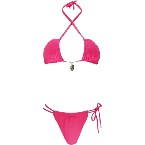 Fuchsia Bikini Set mit Ausschnitt , Damen, Größe: L - Miss Bikini - Modalova