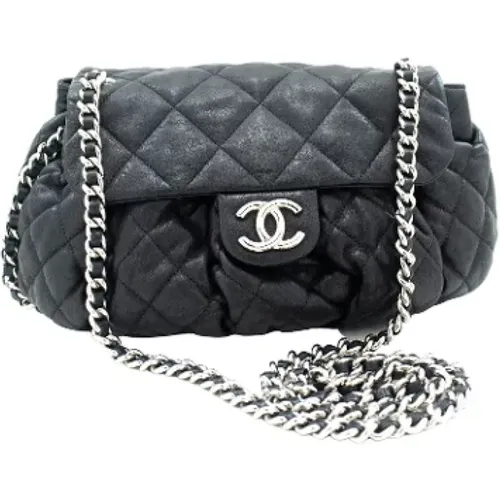 Gebrauchte Schwarze Leder Chanel Flap Tasche - Chanel Vintage - Modalova