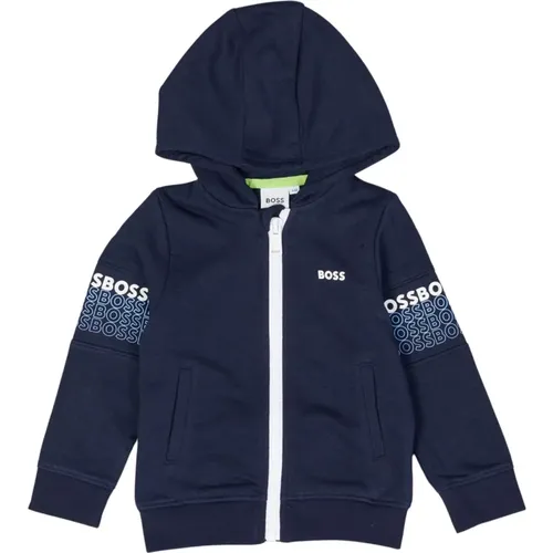 Blauer Zip-Hoodie-Pullover - Hugo Boss - Modalova