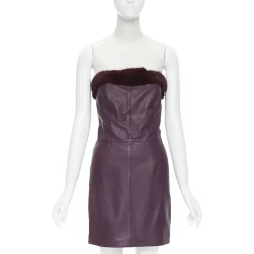 Pre-owned Leather dresses , female, Sizes: S - Versace Pre-owned - Modalova