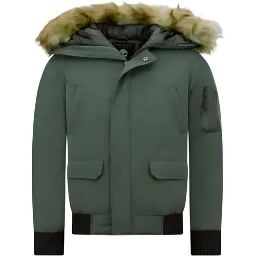 Winter Jacket for Men - Short with Faux Fur Collar , male, Sizes: XL, M, L, S - Enos - Modalova