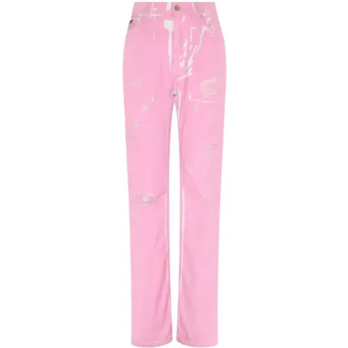 Rose Distressed-Detail Denim Jeans , female, Sizes: 2XS - Dolce & Gabbana - Modalova