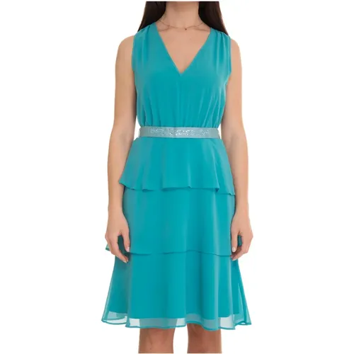 Georgette V-Ausschnitt Mini Kleid , Damen, Größe: XL - Pennyblack - Modalova