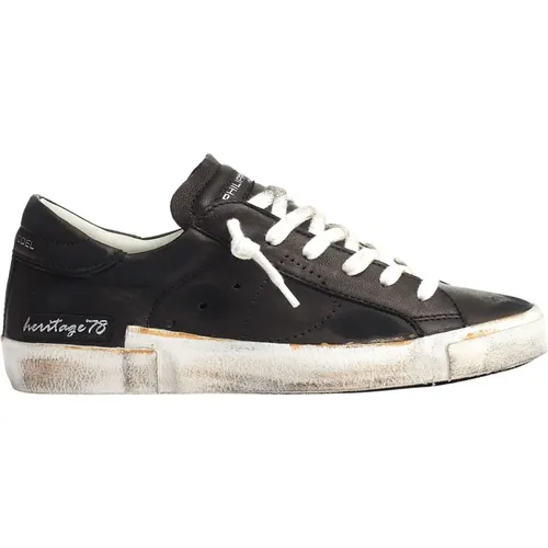 Schwarze Leder Paris Sneakers , Damen, Größe: 36 EU - Philippe Model - Modalova