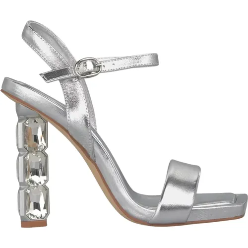 Crystal Heeled Sandal , female, Sizes: 5 UK - Alma en Pena - Modalova