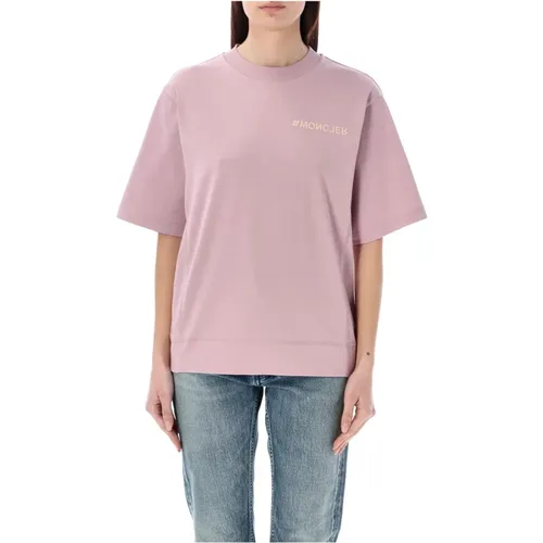 T-Shirt with Round Neck , female, Sizes: M - Moncler - Modalova