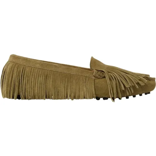 Zeitlose Eleganz: Maya Grüne Wildleder-Loafers , Damen, Größe: 35 EU - Scarosso - Modalova