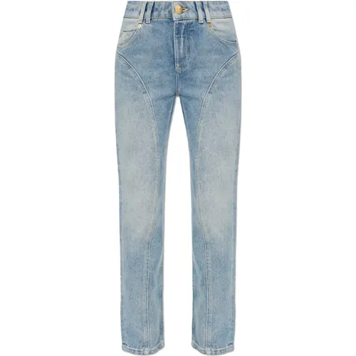 Jeans mit Nähten an den Beinen - Balmain - Modalova