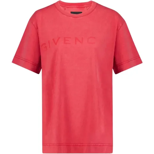 Cotton T-Shirt with Signature Print , female, Sizes: S, L, XS - Givenchy - Modalova