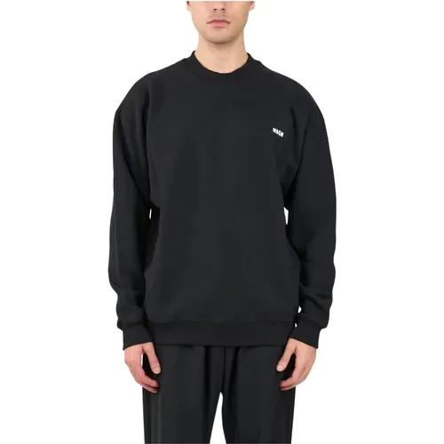 Logo Sweatshirt mit Rippbündchen , Herren, Größe: XL - MSGM - Modalova