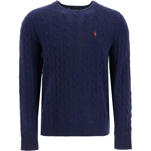 Ikone Pony Stickerei Zopfmuster Pullover , Herren, Größe: L - Polo Ralph Lauren - Modalova