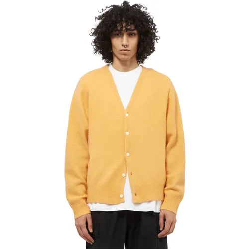 Gebürsteter Oranger Cardigan Langarm , Herren, Größe: M - Stüssy - Modalova