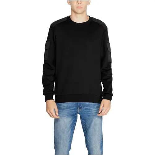 Schwarzer Sweatshirt mit Rundhalsausschnitt , Herren, Größe: M - Antony Morato - Modalova