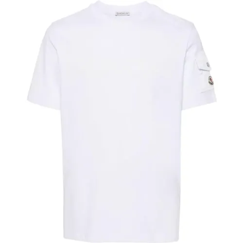 T-shirt with Logo Print , male, Sizes: L, S, M, XL - Moncler - Modalova