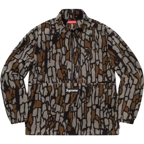 Limitierte Auflage Olive Treebark Camo Half Zip Pullover , Herren, Größe: M - Supreme - Modalova