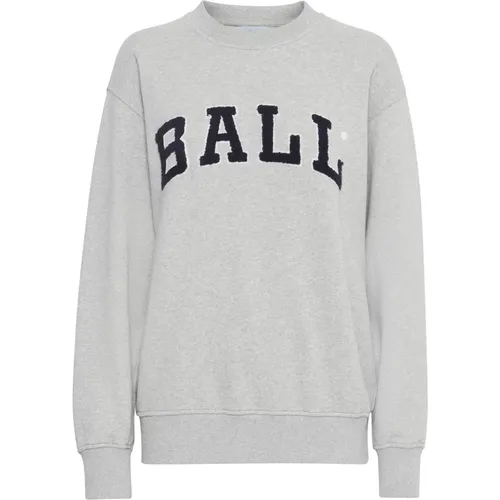 Sporty Deco Sweatshirt Grey Melange , Damen, Größe: 2XL - Ball - Modalova