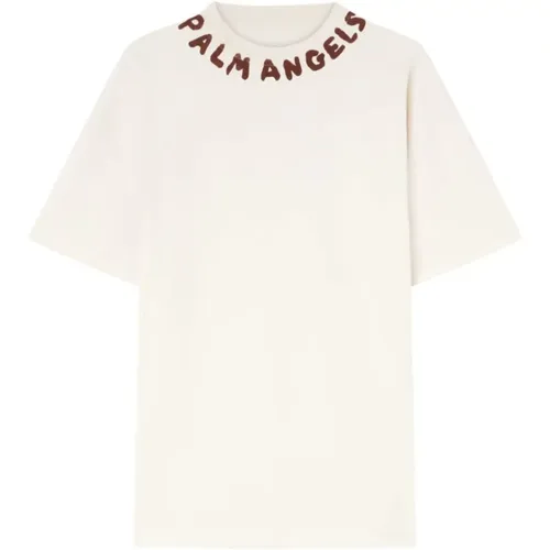 T-Shirt mit Logo-Print , Herren, Größe: XL - Palm Angels - Modalova