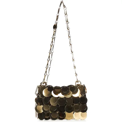 Golden Chain Shoulder Bag Mesh Discs , female, Sizes: ONE SIZE - Paco Rabanne - Modalova