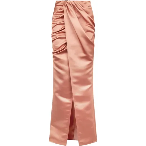 Pink Draped Pencil Skirt , female, Sizes: XS, XL - Elisabetta Franchi - Modalova