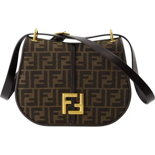 Adjustable Strap Crossbody Bag with Snap Flap , female, Sizes: ONE SIZE - Fendi - Modalova