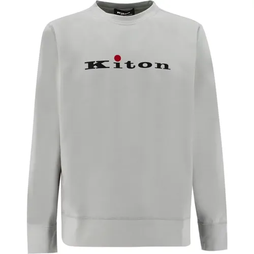 Logo Print Cotton Sweatshirt , male, Sizes: 2XL, XL, L - Kiton - Modalova