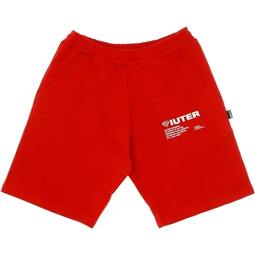 Rote Sweatshorts Leicht Elastischer Bund - IUTER - Modalova