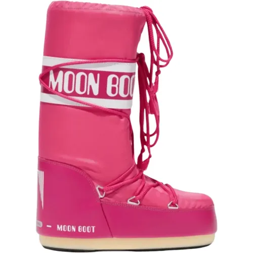 Flache Fuchsia Weltraum-inspirierte Schuhe , Damen, Größe: 35 EU - moon boot - Modalova