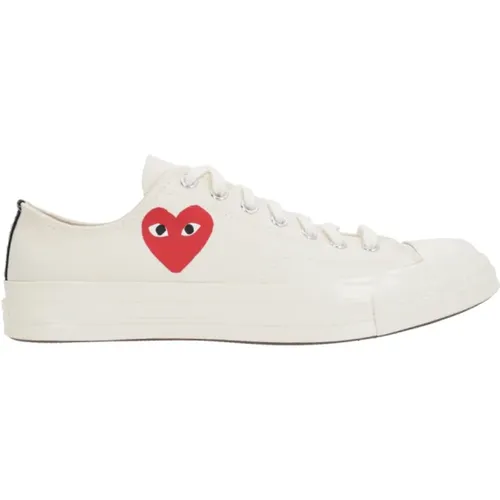 Herzdruck Leinwand Low-Top Sneakers , Herren, Größe: 42 1/2 EU - Comme des Garçons Play - Modalova