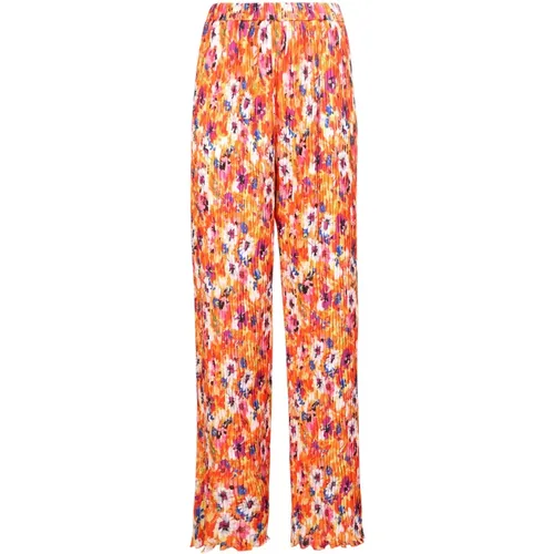 Florale Druckbreite Hosen , Damen, Größe: XS - MSGM - Modalova